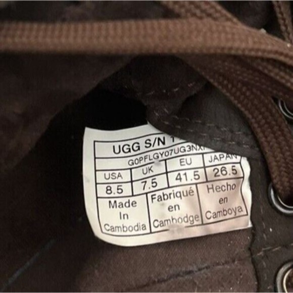 UGG BAYSIDER‎ LOW WEATHER GRIZZLY LEATHER WATERPROOF SIZE 8.5 MENS SHOES 1117478 main image 5